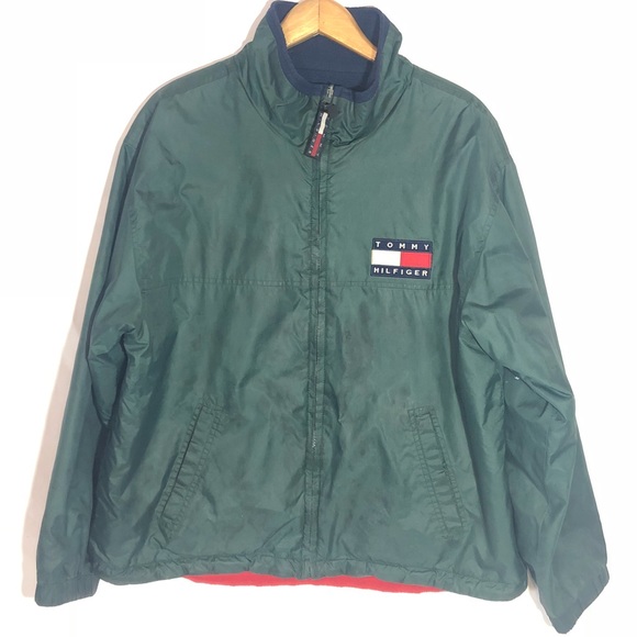 tommy hilfiger green windbreaker